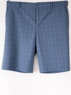 Nike Golf Dri-FIT Plaid Shorts Blue Size 38 Flat Front Performance Men’s